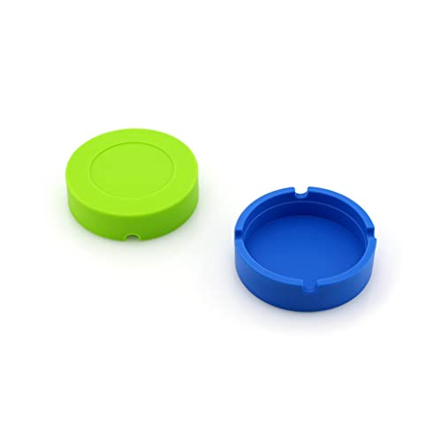 Round Silicone Ashtray Smoking Cigar Holder for Tabletop Office Blue