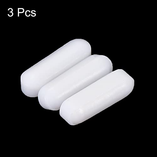 MECCANIXITY Magnetic Stirrer Mixer Stir Bar Rod 10mm/0.39" Cylinder Shape PTFE Coating Magnet White for Laboratory 3Pcs