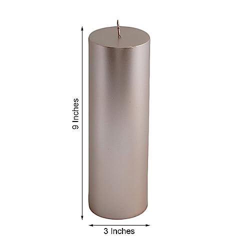 Weddings Parties and Gift 2 Rose Gold 9" Round Pillar Unscented Candles Wedding Centerpiece Decorations vngift12102