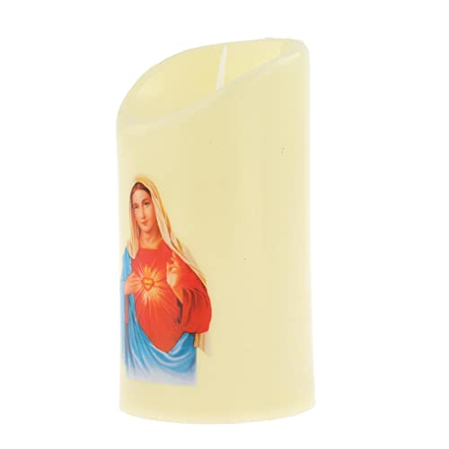 TOG Electronic Candle Flameless Pillar Light Decoration Sacred Heart Female'|Home & Kitchen| Home Decor| Candles'