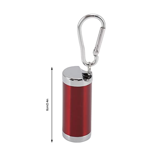 Ubersweet® Portable Ashtray Stainless Steel Fireproof Buckle Design Exquisite Look Mini Ashtray Keychain for Car Office Ashtray Keychain (red)