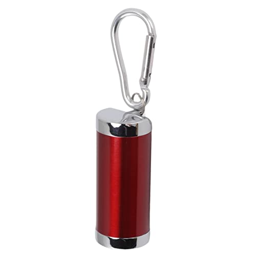 Ubersweet® Portable Ashtray Stainless Steel Fireproof Buckle Design Exquisite Look Mini Ashtray Keychain for Car Office Ashtray Keychain (red)