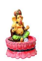 Waahkart Home & Decor Lord Ganesha Sitting on Lotus- Fountain