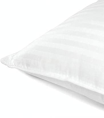 ATOOTFUSION Microfiber Soft Fluffy Fiber Sleeping Pillow in Line Stripe White Fabric - 26" x 16" / 66 x 41 cm, White, Pack of 4