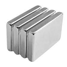 MAGNETICKS 5 Piece of 40mm x 20mm x 5mm Block Shape - Chrome Finish