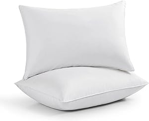 Jewear 50% Goose Down 50% Feather Luxury Cotton White Pillow Set of 2 Piece (17 X 27)