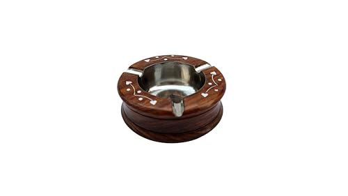 Wooden Round Ashtray for Home, Office, Car, Handmade