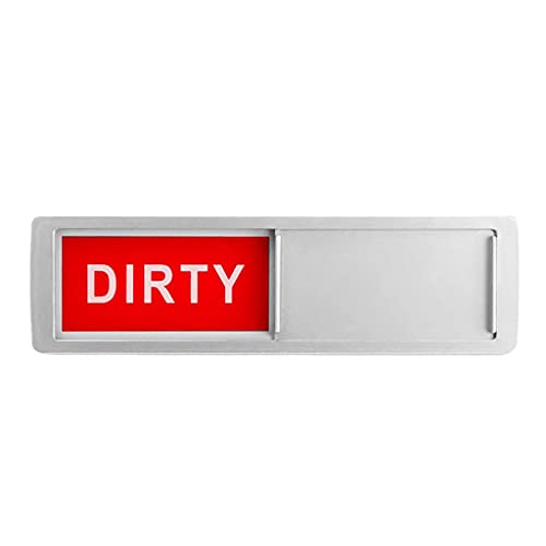 CALANDIS® Magnet Clean Dirty Sign Dishwasher Indicator for Kitchen Dishwasher Fridge Red Green Silver