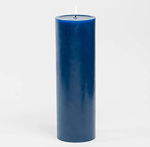 DEPTH AUDIO Smooth Scented Soy Wax Pillar Candles for Valentine, Home and Party Decoration, Wedding Gift, Romantic Candle | 150 Hours Burn | Pack of 3 (Blue) (8x6x3 Inch)