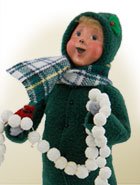 Byers' Choice Family with Cardinals Boy Caroler Figurine