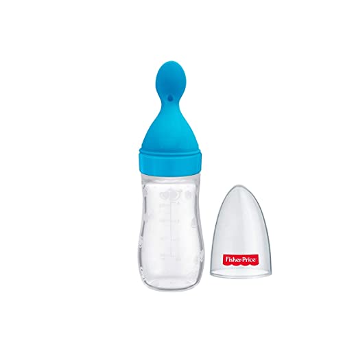 Fisher-Price Squeezy Silicone Food Feeder, Blue, 125ml