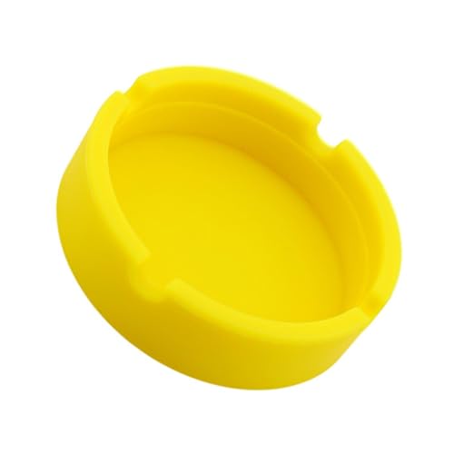 LOOM TREE® Round Silicone Ashtray Smoking Holder for Tabletop Office Yellow | 1 Piece Silicone Ashtray