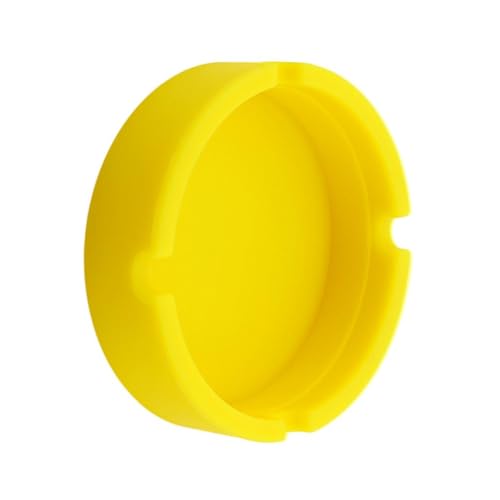 LOOM TREE® Round Silicone Ashtray Smoking Holder for Tabletop Office Yellow | 1 Piece Silicone Ashtray