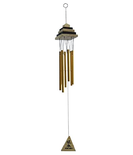 Windchime Wooden Pyramid Vastu Feng Shui Windchimes for Room/Home/Home Decor Balcony Garden Gallery Bedroom/Gift with Good Sound Quality Positive Energy Good Luck