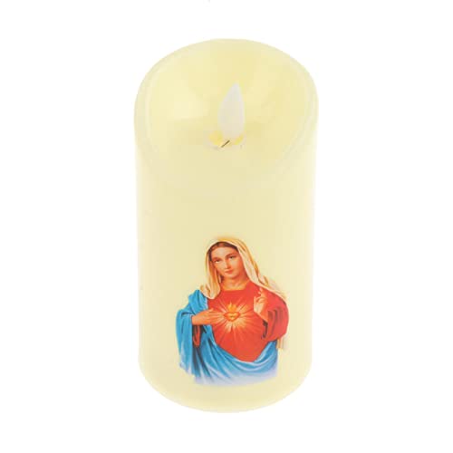 TOG Electronic Candle Flameless Pillar Light Decoration Sacred Heart Female'|Home & Kitchen| Home Decor| Candles'