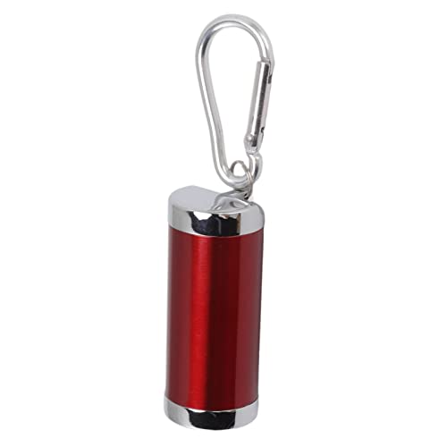 Ubersweet® Portable Ashtray Stainless Steel Fireproof Buckle Design Exquisite Look Mini Ashtray Keychain for Car Office Ashtray Keychain (red)