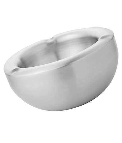 Anything & Everything Stainless Steel Ash Tray Double Wall Cigar Ashtray Table top Round Stainless Steel Ash Tray Suitable for Cigarette Ash Holder