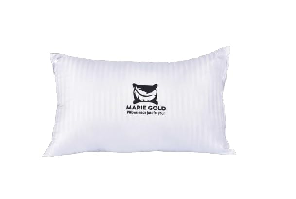 MG MARIE GOLD Luxurious 1 Piece Pillow | Polyester Microfiber Filler - 26X16 Inch Color Silky Chechk White -115 Denier (Conjugated Fiber) (550)