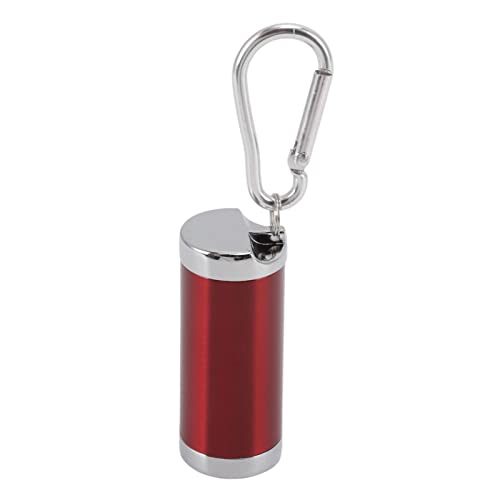 Ubersweet® Portable Ashtray Stainless Steel Fireproof Buckle Design Exquisite Look Mini Ashtray Keychain for Car Office Ashtray Keychain (red)