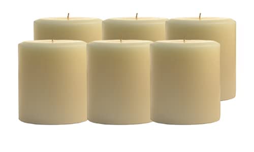 CD Crafts Pillar Candles Set of 6 | Dripless | Smokeless | Odourless | Pillar Candles for Home Decor |