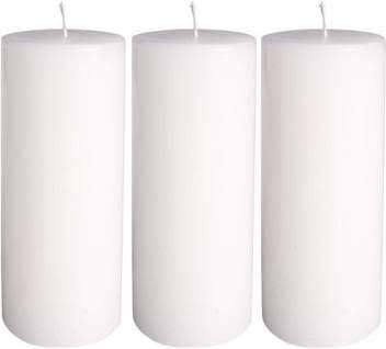 CD Crafts Pillar Candles Set of 3 | Dripless | Smokeless | Odourless | Pillar Candles for Home Decor (Ocean Breeze, 2.5 by 6 inches)