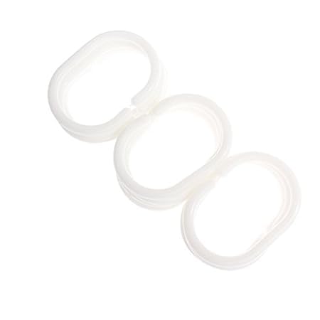 AAMS HOME DECOR Bathroom Shower Plastic Curtain Liner Hook Hooks Rings (Pack of 24)