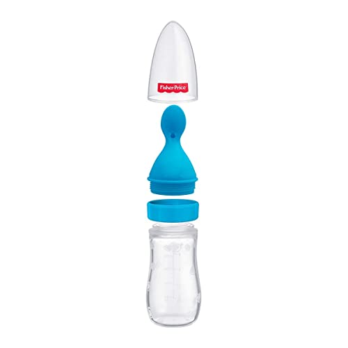 Fisher-Price Squeezy Silicone Food Feeder, Blue, 125ml