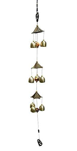 Antlantic wood store -Wind Chimes Metallic 3 Steps Wind Chime | Home Garden Decoration Gift Item | 30 inch with 9 Brass Bells Relaxing Sound