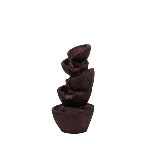 Shawshank Spiral Mini Water Fountain Resin Fiberglass Water Fountain for Home Office Living Room Dcor with LED Lights and Pump (Brown)