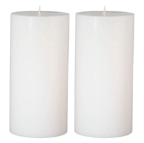 Wax Smokeless Scented 2.5"X3" White Tall Pillar Candle for Decoretion Pack of 2