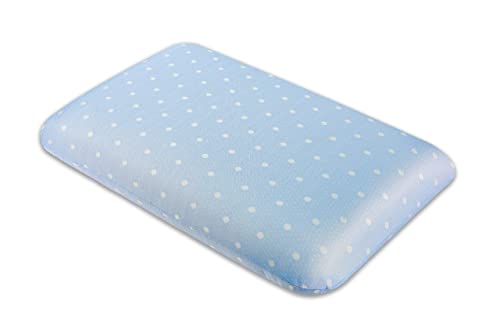 The White Willow Pillow Set of 2 Cooling Gel Orthopedic Memory Foam Queen Size Neck & Back Support Bed Pillow for Sleeping (24" L x 16" W x 4" H Inches)- Blue