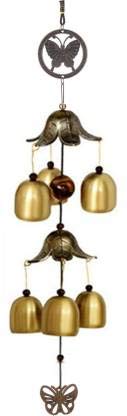 Trusmile™ Brass Windchime Fengshui Goodluck Bell -2 Layer, (24 inch, Gold)