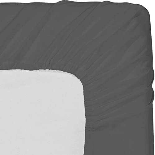 1 Pc Fitted Sheet King Dark Grey 1000 Thread Count Egyptian Cotton Hotel Quality All Round Elastic Fitted Sheet, Soft Deep Pocket up to 16 inch, Shrinkage & Fade Resistant Bottom Sheet