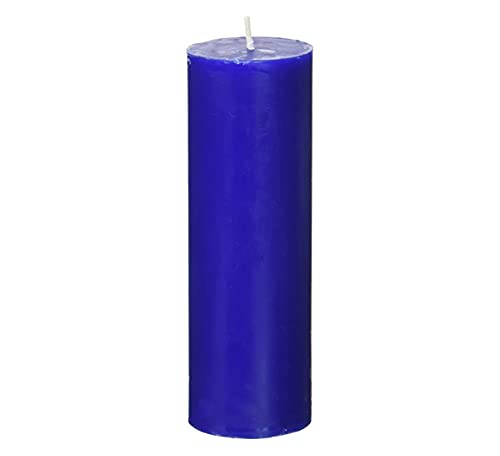 AUTOGROOMZ 25 Hours Pillar Burning Time Unscented Candles (White, 1.5 X 3 Inch) -Set of 4 (Blue)