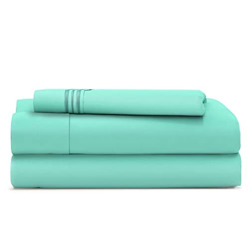 Cosy House Collection Twin Size Bed Sheets - Pastel Green Bedding Set - Deep Pocket - Extra Soft Luxury Hotel Sheets - Hypoallergenic - Cool & Breathable - Wrinkle, Stain, Fade Resistant - 3 Piece