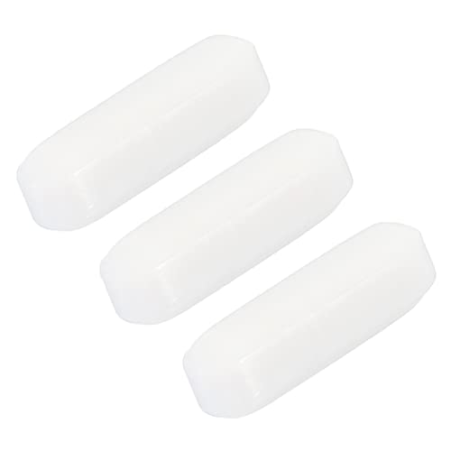 MECCANIXITY Magnetic Stirrer Mixer Stir Bar Rod 10mm/0.39" Cylinder Shape PTFE Coating Magnet White for Laboratory 3Pcs