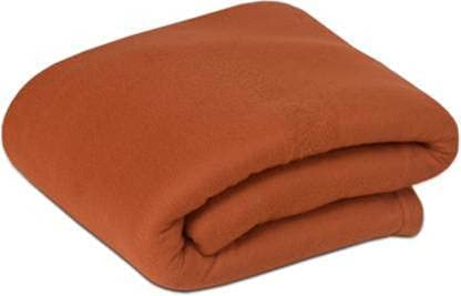 BREVARD 300 TC Solid/Plain Light Weight Polar Fleece Single Panipat Famous Warm or Hot AC Blanket (60X90 Inches, Rust)