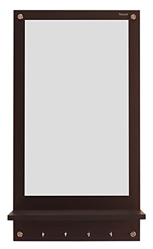 SUMWUD Lit Engineered Wood Wall Mounted Dressing Mirror with Hook Wenge