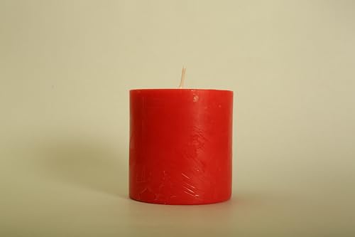 Tara Scented Candle-Festive Candle-French Vanilla Aromatherapy|300 gm,|3x3 red Cylindrical Pillar Candle|Handcrafted,Luxury Gift, Home Décor,Gift for Her|Single Wick (Pack of 2)