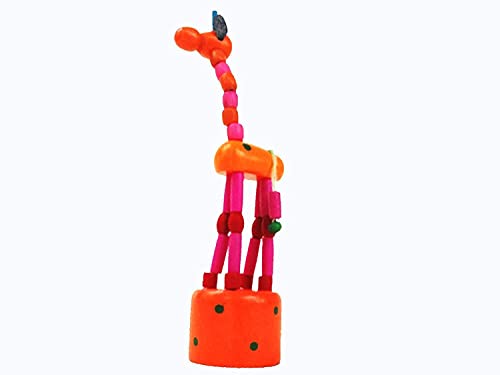 Eversky01 Handicraft Dancing Giraffe Wooden Toys for Kids (Multi Color) Set of 3