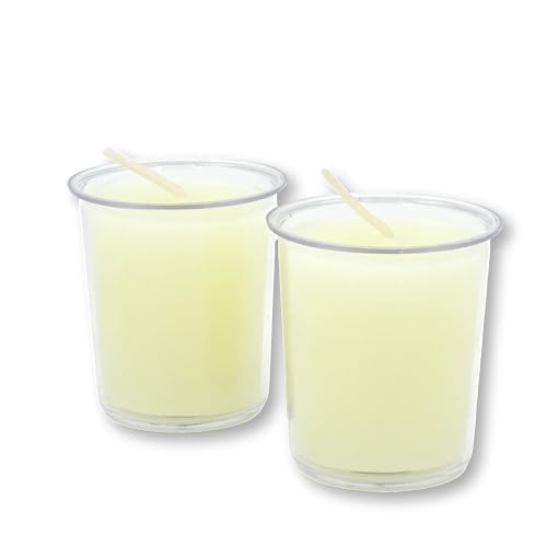 100% Pure Beeswax 15-Hour Votives Ivory Candles in Cup, Organic Hand Made (Set of 3)