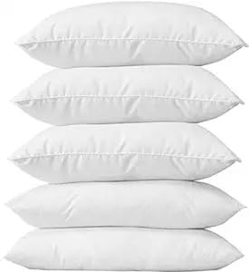 Indiqlo - Microfiber Soft White Pillows | Pillows for Sleeping White - Set of 5| (17 X 27 inch, White, Standard)