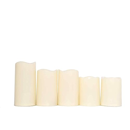 Weddings Parties and Gift 5 pcs 4" 5" 6" Tall L*D Pillar Candles Remote Control Centerpieces vngift9070