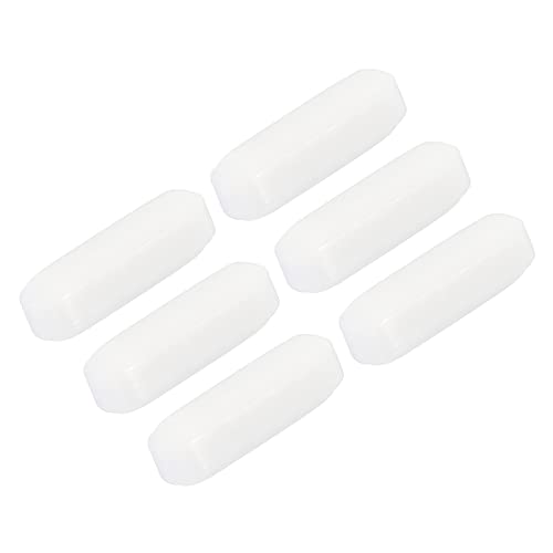 MECCANIXITY Magnetic Stirrer Mixer Stir Bar Rod 10mm/0.39" Cylinder Shape PTFE Coating Magnet White for Laboratory 6Pcs