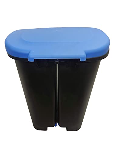 Cello Plastic Step-On Pedal Garbage Dustbin (50 Ltr, Black-Blue)