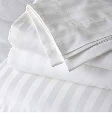 Cool Dealzz 350 TC Cotton Single Size White Colour Stripe Single Bed bedsheet with 1 Pillow Cover,Size:55x95