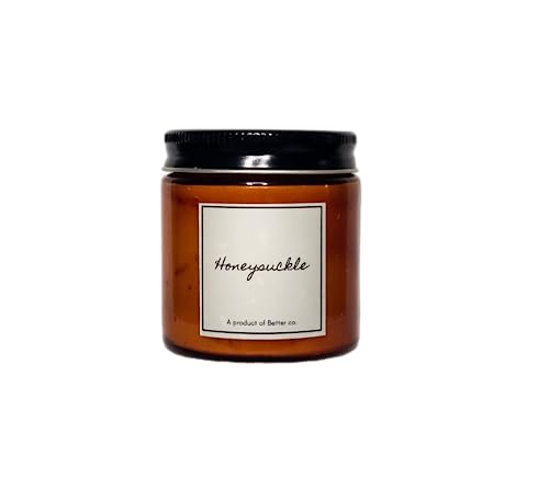 Better co Scented Soy Wax Amber Jar Candle Organic Luxury Aroma Burning Time Upto 20 Hours. Combo Pack of BlackBerry and Honeysuckle.