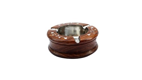 Wooden Round Ashtray for Home, Office, Car, Handmade