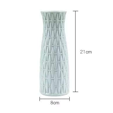 D MARK® Unbreakable Flower Vase Simulation Glaze Plastic Different Shaped Vases for Home Decor Light Weight(Plastic Multicolour) (Design 9, White)