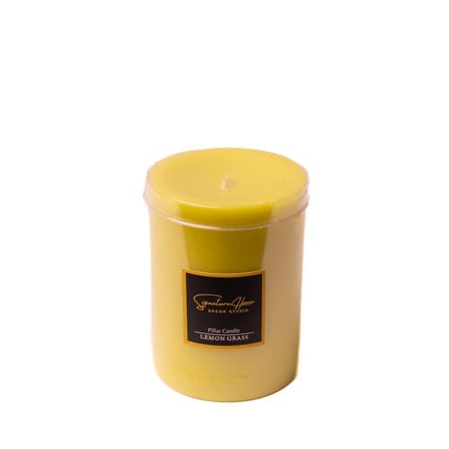 Signature Home Décor Studio Set of 2 Lemongrass Scented Small Pillar Candles